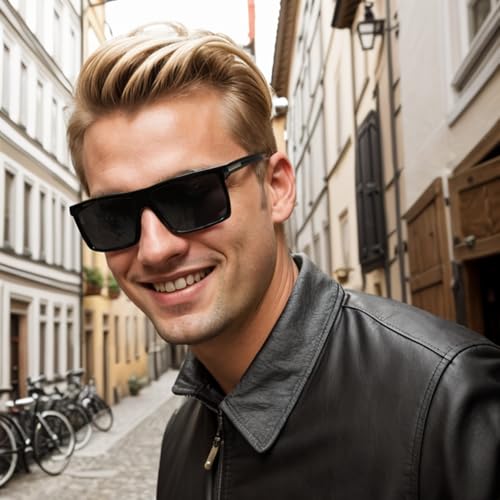 Men’s Classic Style Square Polarized Sunglasses Plastic Lightweight Eyewear UV Protection For Driving2