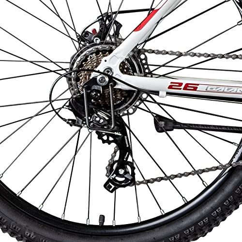 Galano Toxic Mountainbike 26 Zoll Fahrrad Hardtail MTB Mountain Bike Damen Herren Jungen Mädchen mit MTB Rahmen Unisex Rad 26" Jugendfahrrad Alu-Mountainbike (weiß/rot, 46 cm) – Bild 6