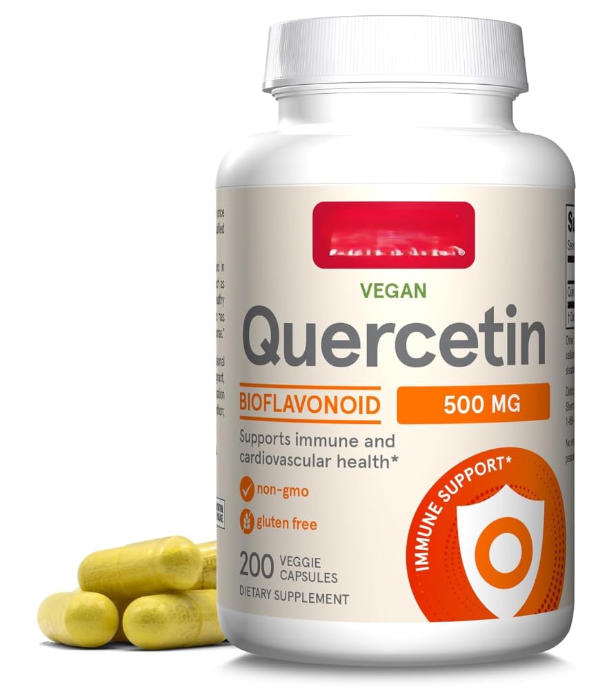Quercétine végétalienne 500 mg par portion, 200 gélules