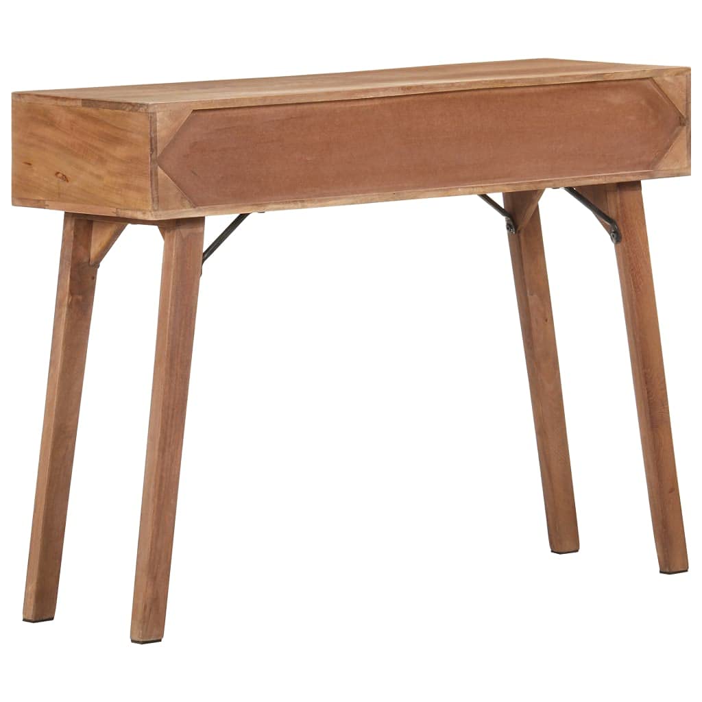 Générique Konsola stołowa 100 x 35 x 76 cm lite drewno mango | Z 2 szufladami, do przechowywania w korytarzu, wytrzymałe drewno tropikalne, unikalny rustykalny design