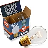 Oven Light Bulbs - 40 Watt Appliance Replacement Bulbs for Oven, Stove, Refrigerator, Microwave. Incandescent - High Temp G45 E26/E27 Socket. Medium Brass Lead-Free Base - 400 Lumens - Clear. 2 Pack