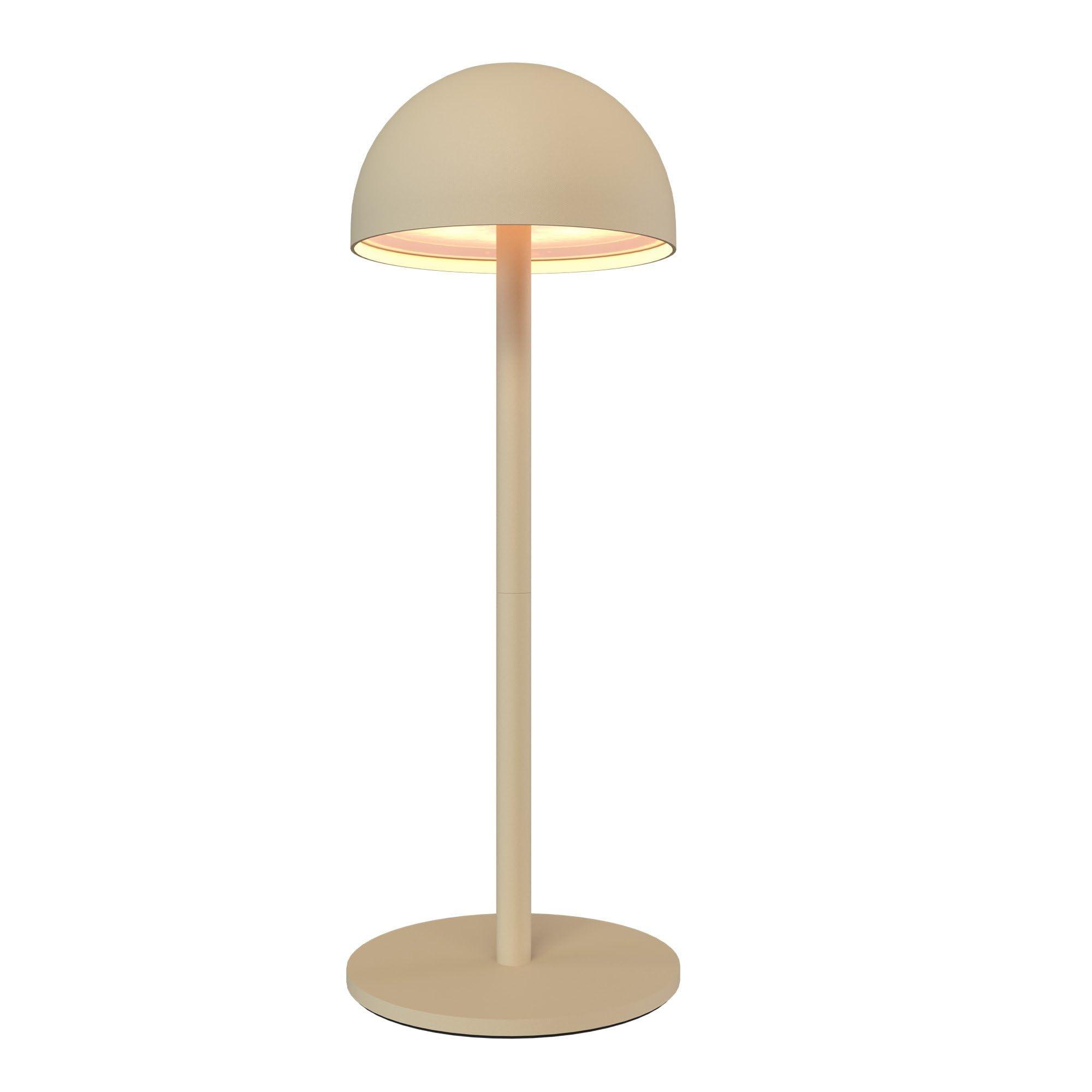 Ledvion - Lampe de Table LED Rechargeable, Beige, Variable 2700K-5000K, 110 Lm, IP54 Résistante aux Éclaboussures, Batterie 2000mAh, Commande Tactile, Réglable, USB-C, Intérieure & Extérieure, Vita