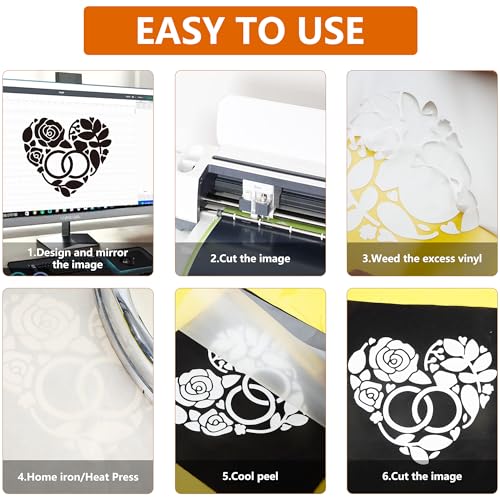 Image of HTVVETUR White Iron on Vinyl Roll 12 inch x 100ft, HTV Heat Transfer Vinyl, Easy Cut Weed Vinyl for DIY T-Shirt Crafts & Cutting Machines (White, 100ft)