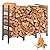 ULIOK 4ft Firewood Rack Outdoor Indoor Holder for Fireplace Wood Storage, Firewood Storage Brackets Kit, Heavy Duty Logs Stand Stacker Holder for Outdoor Indoor Patio Deck wood storage firewood rack