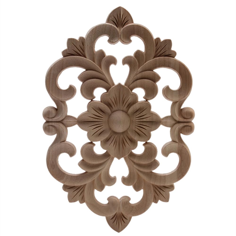 Figuras de madera noble con relieves florales ornamentales para ebanistería fina en armarios