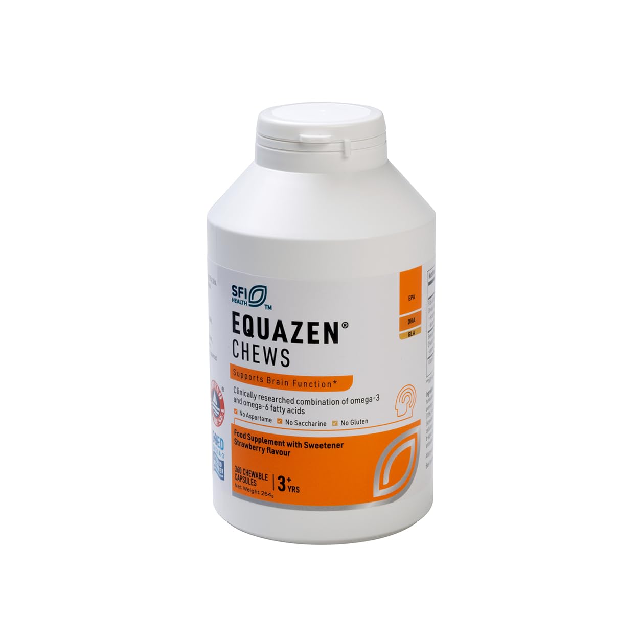 Equazen Childrens Chews | Omega 3 and Omega 6 Supplement | 360 Strawberry Flavoured Chews | Clinically Researched Blend of DHA, EPA and GLA | Suitable for Children from 3 Years to Adult| Packaging may Vary