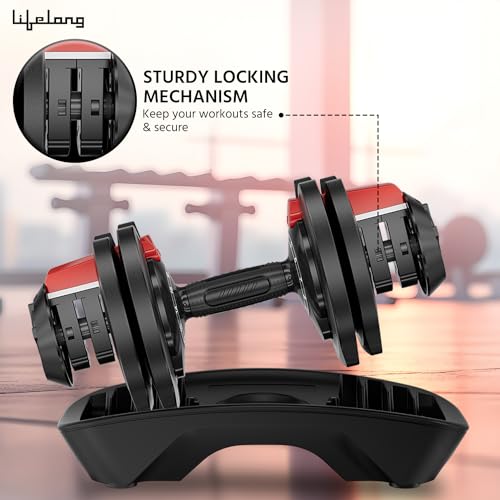 Image of Lifelong Iron 3 In 1 Adjustable Dumbbell-1.5 Kg-18 Kg Weight Adjustment,2 Kg-19 Kg Barbell Extension,1 Kg-10 Kg Kettlebell-Easy Adjustments-Fitness Workout Home Gym Equipment For Men&Women,Black