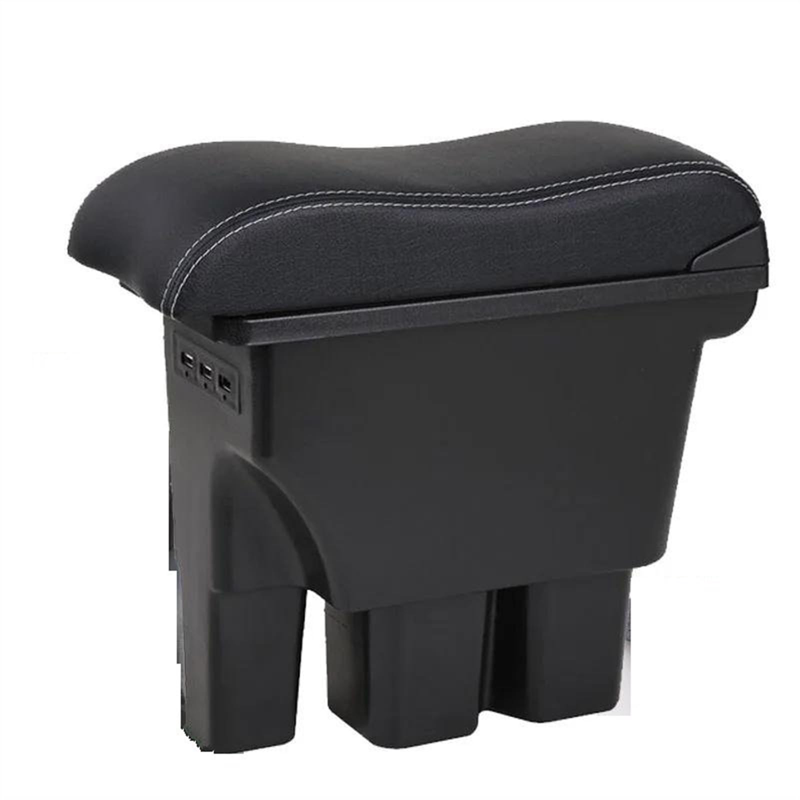 NMJLQW Storage Rack Armrest Box With Multifunctional Support PU Upholstered Car Interior Modification Accessories For Jimny JB74 2018-2022(B3 White line C orium)