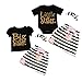 Produktbild Mädchen passende Outfits Sisters Romper/Tee + Dots Rock + Stirnband-Kleidungsset (Color : Black, Size : Little 3-6M)