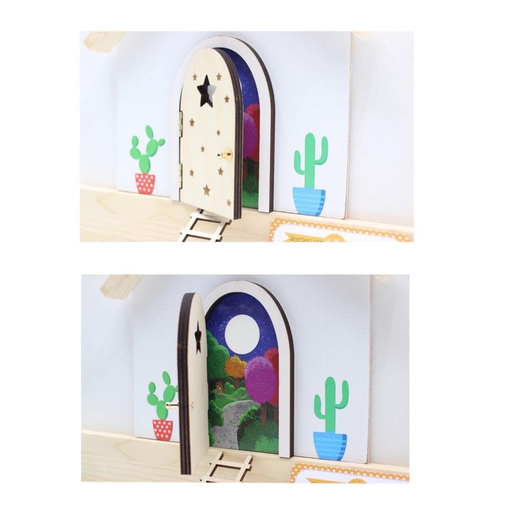Casita mágica rodapié con Puerta QUE SE ABRE!!! y BRILLA, Peluche mágico del Ratoncito Pérez para Personalizar con bandolera (hecha a mano) y Ventana Que Brillan en la Oscuridad