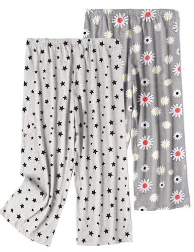 Image of ENJOYNIGHT Women's Capri Pajama Pants Lounge Causal Bottoms Print Sleep Pants