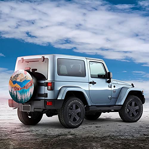 Landschap Print (29) Reserveband Cover Wiel Beschermers Waterbestendig Universele Reservewiel Band Cover Fit voor Jeep… - Image 4