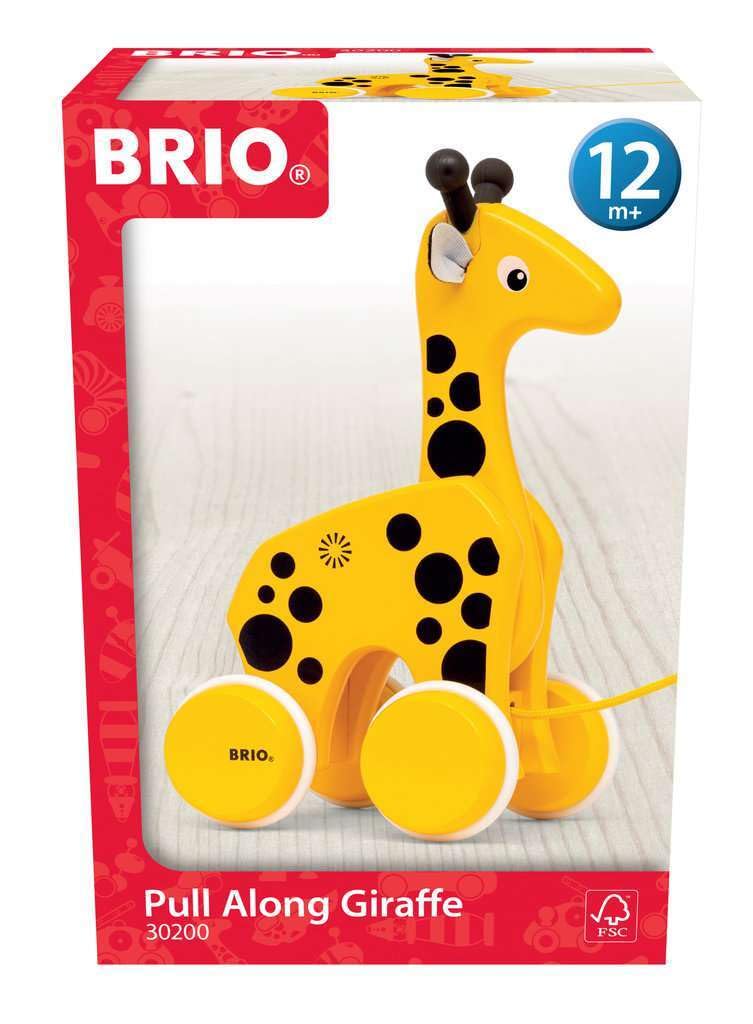 BRIO Giraffe Pull Along Toddler Toys for Ages 12 Months Up (Kids 1 Year Old)