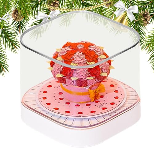 Yorajuy 3D Kalender, 3D Memo Pad Rose 2026 Kalender, Papieren Sculptuur Home Decor voor School Boekenplank Tafel Kantoor Werk Kerstmis Nieuwjaar Vrouwen Leraar Student Meisjes