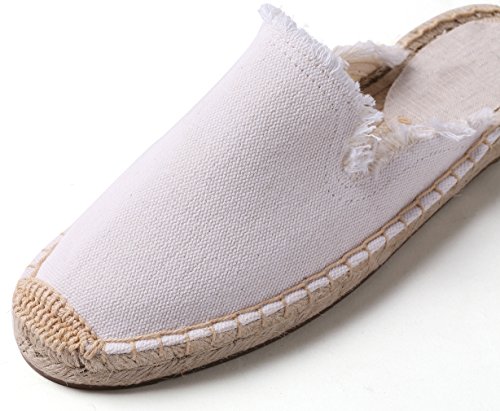 Image of Women's Simple Mule Breathable Flat Espadrilles Shoes, Pure Color Mules