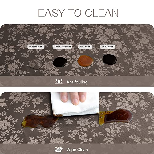Image of Romanstile Waterproof Vinyl Tablecloth Rectangle, 60 x 102 Inch, Rose Coffee