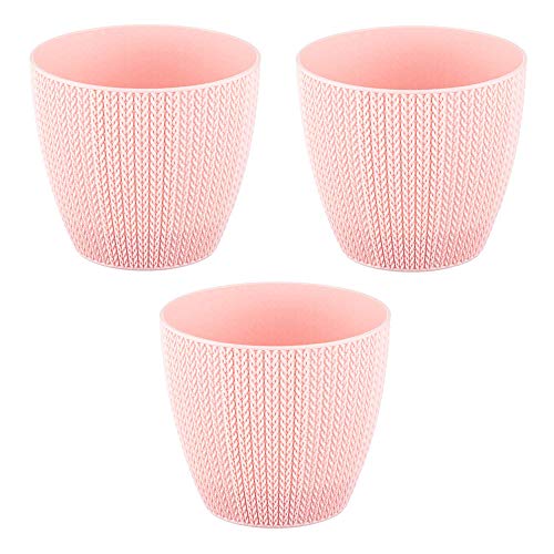 Maceta Redonda 5 LTS. 21cm. diámetro, Set 3 Unidades (Rosa)