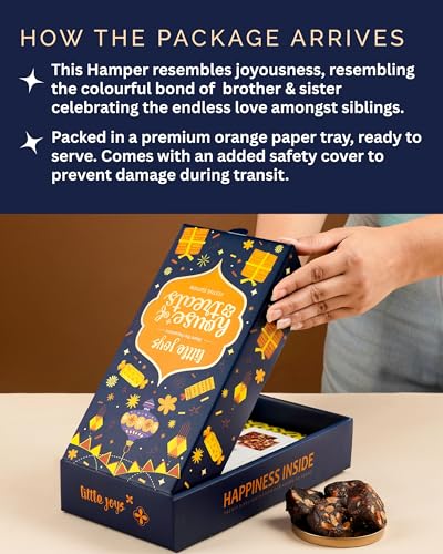 Image of Hyperfoods Rakhi with Chocolate Gift Hampers For Brother Raksha Bandhan Gift Hamper Little Joy Box Nuts and Dates Bar 160g with Ganesha Rakhi Roli & Rice Chocolates Gift Pack Rakhis with Gift Hamper For Brother