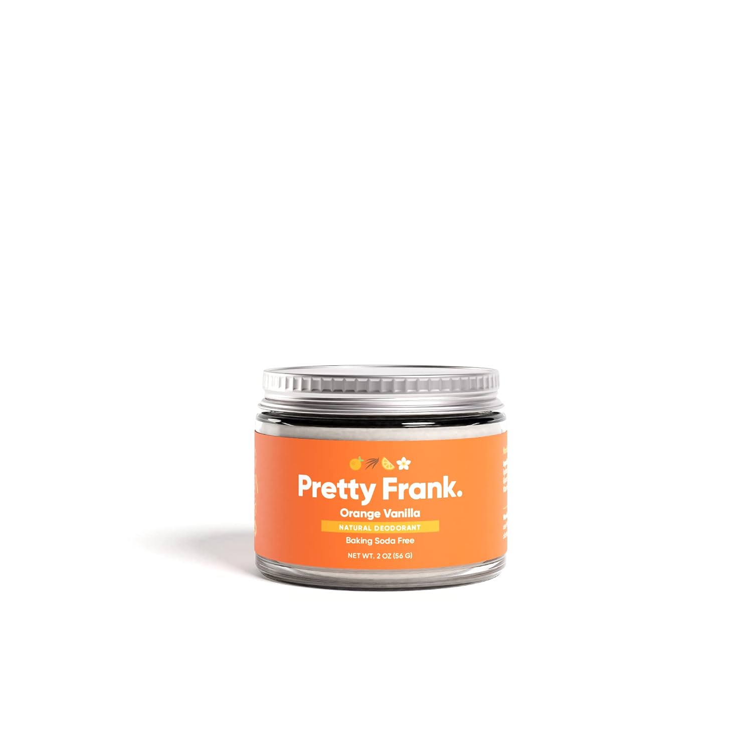 Pretty Frank Natural Deodorant Jar – Baking Soda-Free, Natural Deodorant for Women, Men & Teens in a Jar, Aluminum-Free, Made with Organic, Safe, and Effective Ingredients (Orange Vanilla, 1pk)