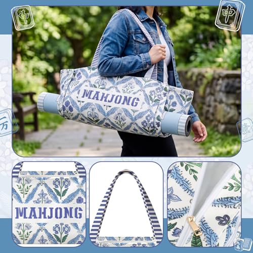 Bolso Mahjong Floral Canvas 28x9 Pulgadas Organizador miniatura 4
