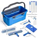 Professional Window Cleaning Kit, 76" Squeegee & Scrubber with 3 Gal Bucket - Image 3
