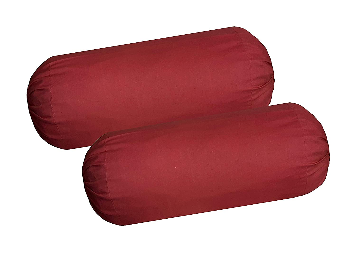 Pink Cotton Bolster Covers - Set of 2 -4