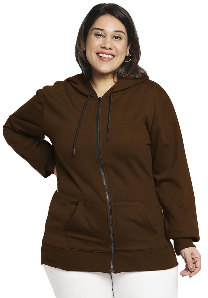 wear your opinion Women's Plus Size Fleece Zipper Hoodie Jacket-picture-20