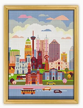 San Antonio USA CS099-2 - Counted Cross Stitch Pattern. Only Printed Pattern Inside. No Fabric, Threads, Needles, Hoops.