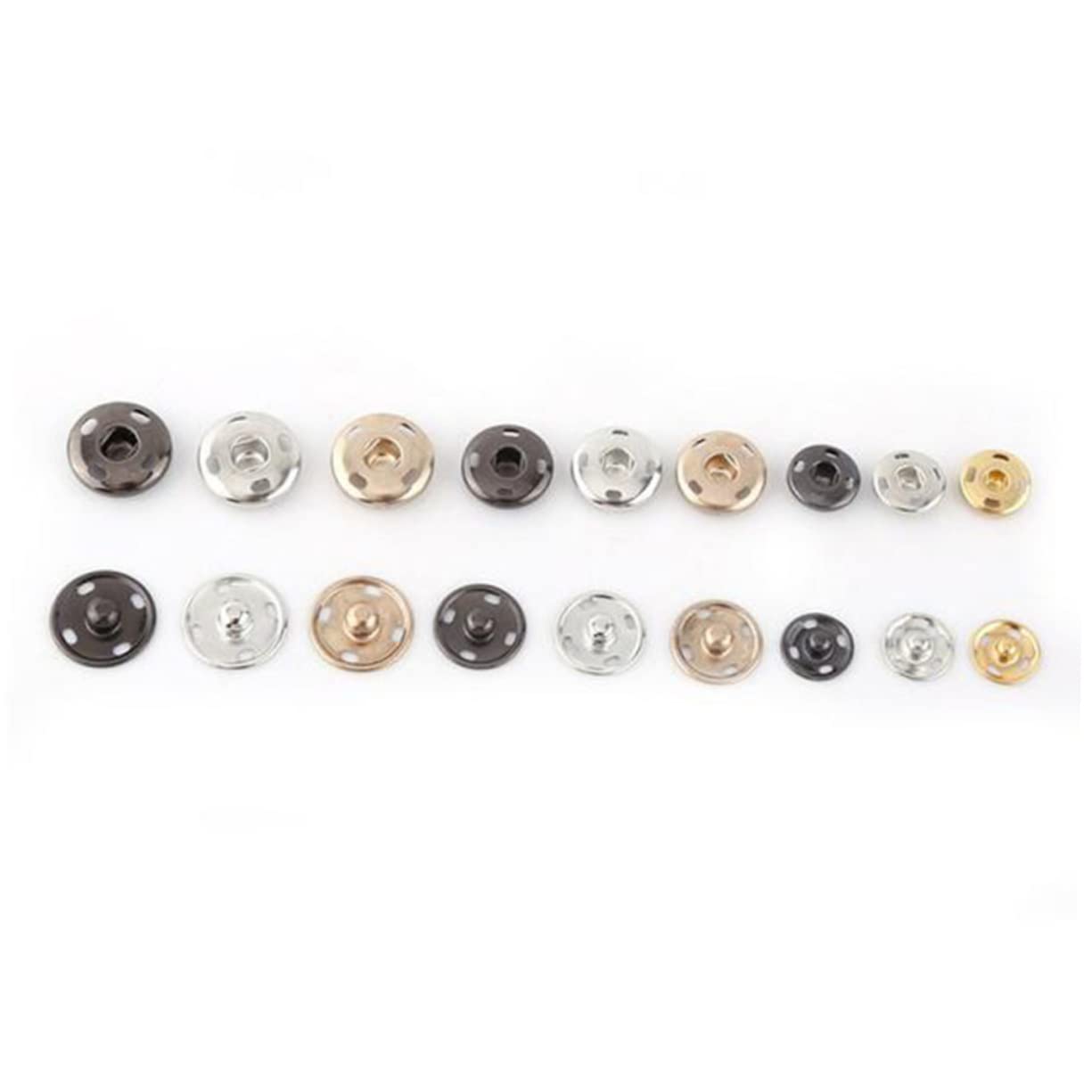 Lurrose 750juegos Botones Presión Metálicos De Broches De Costura De Latón Accesorios Para Abrigos Chaquetas y Tejidos Prácticos y Duraderos Color Plata