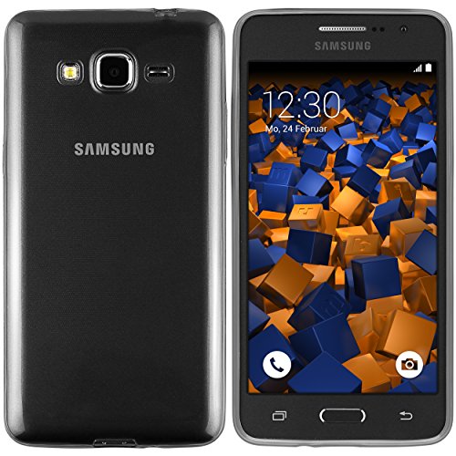 mumbi Coque de protection pour Samsung Galaxy Grand Prime TPU gel silicone noir transparent (Ultra Slim - 0,55 mm)