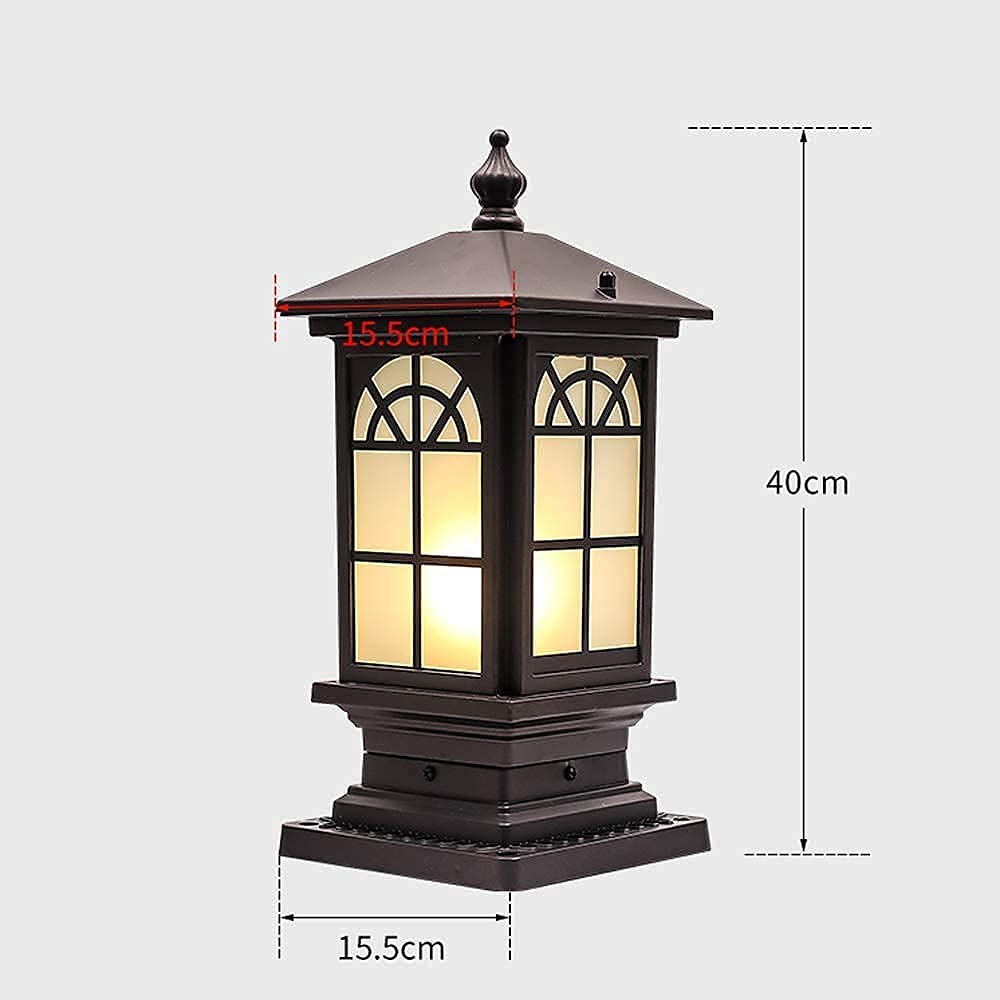 ZHAOZHAO Modern Alluminio Post Pillar S Outdoor Piove a Pieve Punto a Pressione Pietra Pedestal Pedestal Exterior Lampade in Vetro