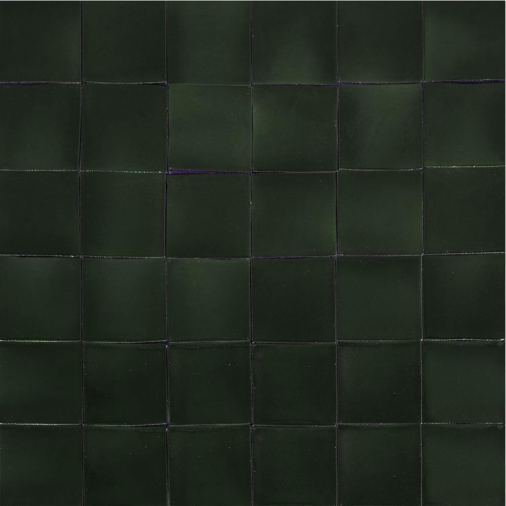 Cerames Azulejos verdes mexicanos monocolor Verde Botella Delgado - azulejos de mosaico, azulejos ceramica monocromáticos para cocina, baño | Un paquete de 90 baldosas verdes ceramica 10,5x10,5 cm