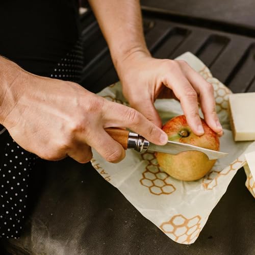 Opinel No. 08 INOX - Sandvik Stainless Steel Folding Pocket Knife, Beechwood Handle, 3.28 in Blade, Virobloc Safety Locking Collar, Made in France