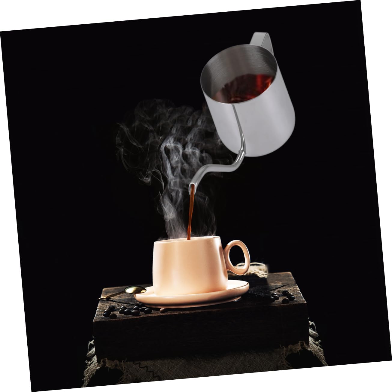 1Pc Stainless Kettle Handmade Long Narrow Mouth Drip Pot for Home and Shop Use Scratch Resistant Finish for Brewing Fresh Coffee