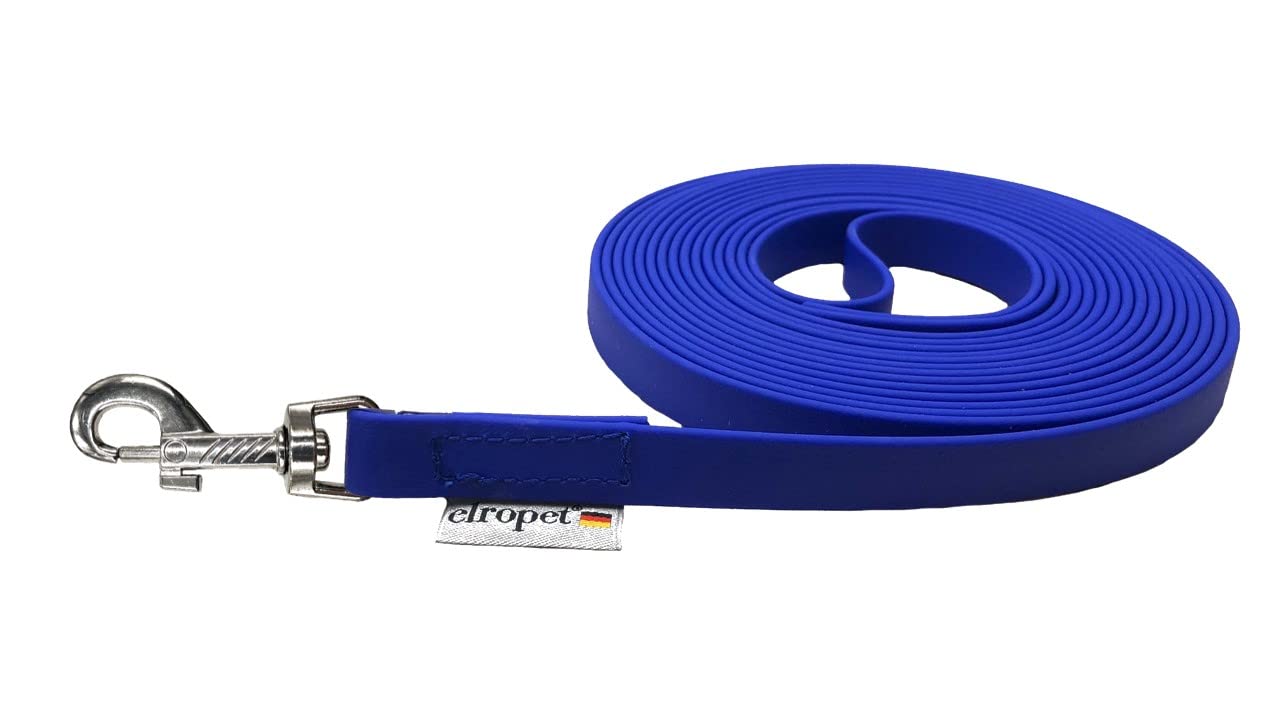 Schleppleine Biothane Hundeleine kleine Hunde/Hundeleine große Hunde Übungsleine Hundezubehör Blau (10m MIT Handschlaufe, 16mm (große Hunde))