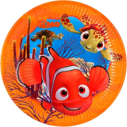 Disney Lot de 8 assiettes en papier Nemo 23 cm pour fêtes et anniversaires