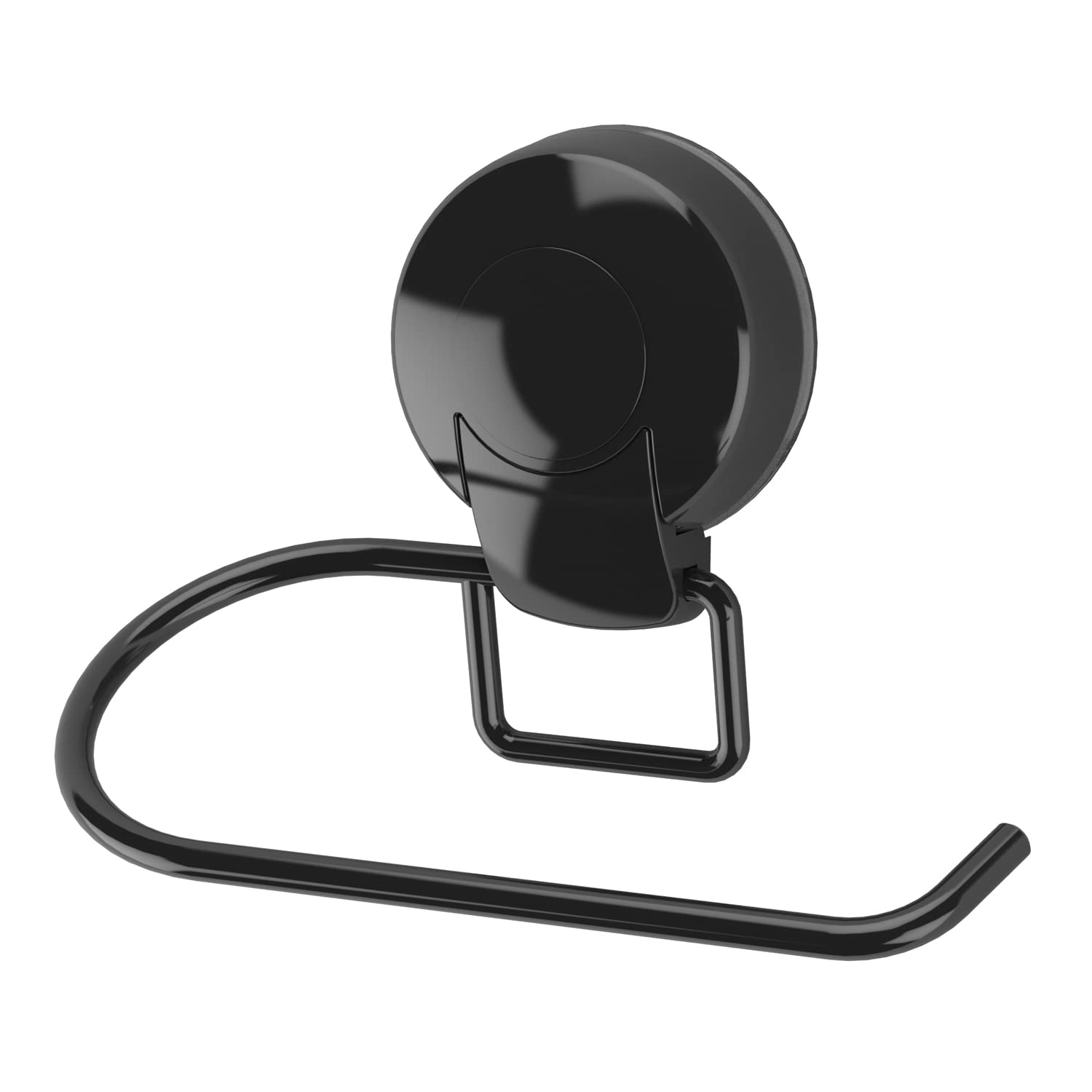 Rackhams Black Suctionloc Steel Suction Wall Mounted Toilet Roll Holder