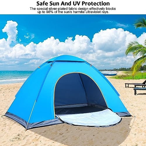 Hibtn Pop Up Tent,Instant Outdoor Camping Tent,UV UPF 50+ for 1 Person,Foldable Automatic Lightweight Beach Tent Sun Shelter, Easy to Install, Suitable for Family Picnic,Fishing,Hiking,Traveling - Image 3