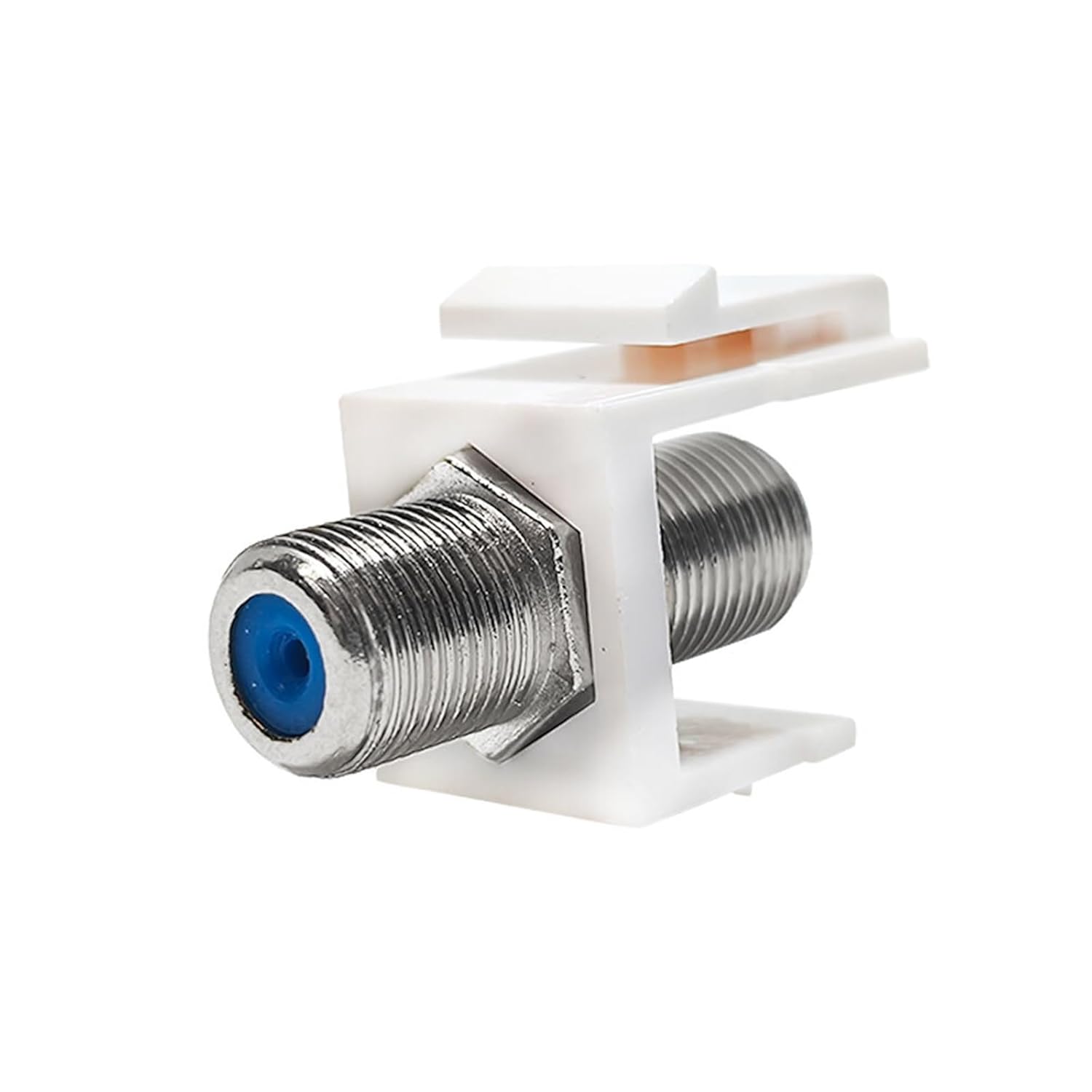 Coax Keystone Female to F-Type Coaxial Cable Extender Keystone Jack Insert for Wall Plate Telecom Parts(100PCS)