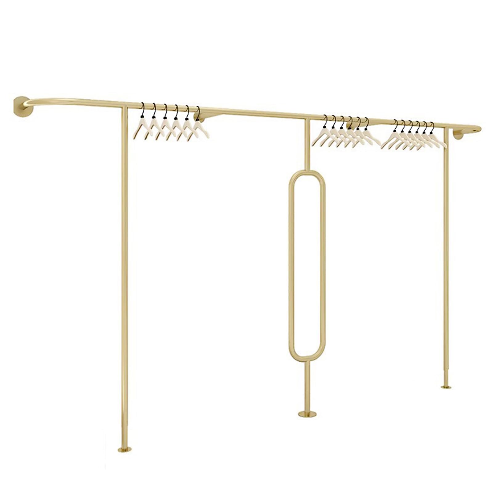 JYBNBBE Heavy Duty Wall Mounted Coat Rack with Hooks, Industrial Garment Display Rack for Bedroom, Entryway, Retail Store,A-350cm