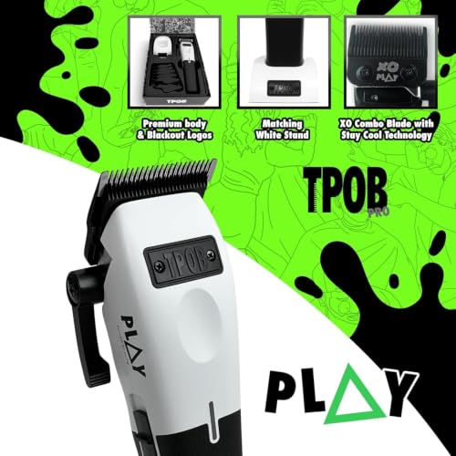 Image of TPOB Play Barber Hair Clippers for Men 7500 RPM with Rubber Grips (White)