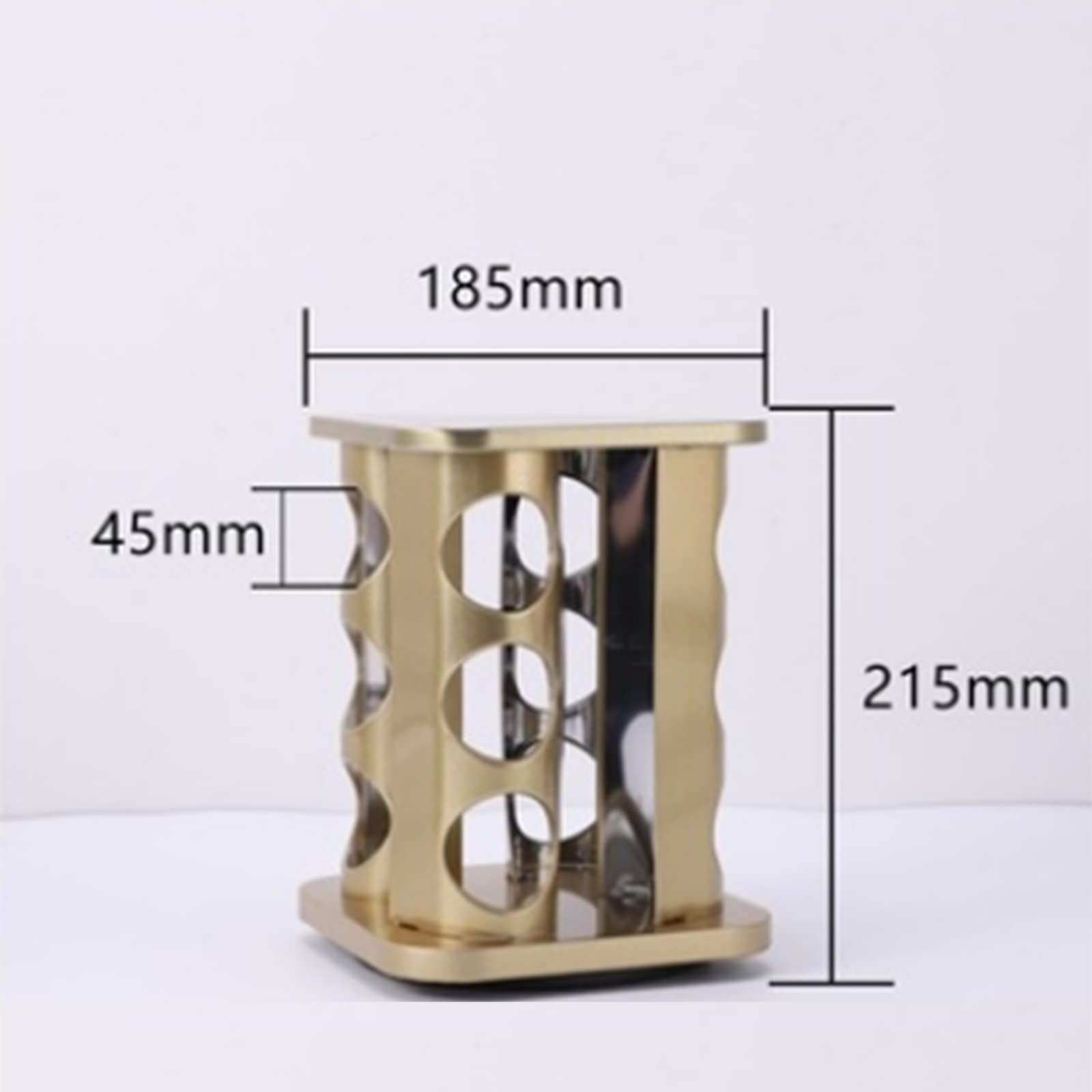 Portaspezie nizer con scatola per condimenti di grande capacità e dispenser di cibo secco, soluzione per conservare barattoli e bottiglie di condimento, design rotondo color oro champagne