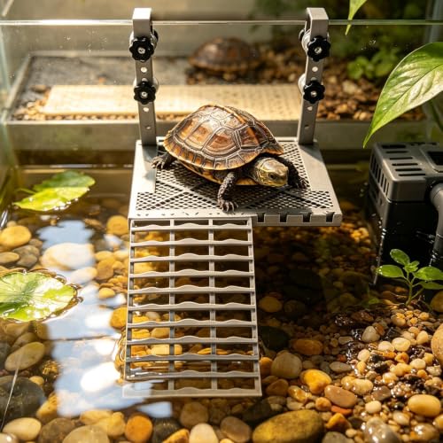 Plataforma solar para tortugas y terraza antideslizante de descanso para acuario 4