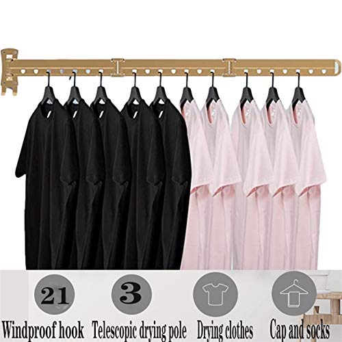 Étendoir à linge mural rose modèle long extensible en accordéon - 4