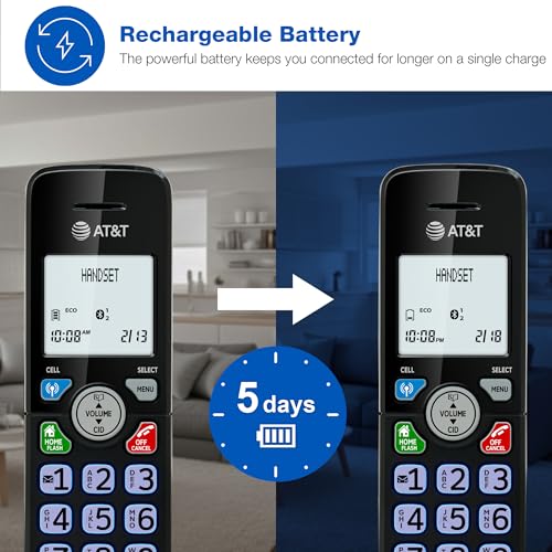 Image of AT&T DECT 6.0 Cordless Phone - Smart Call Blocker, Bluetooth Connect to Cell, Caller ID Announce, Answering Machine, Big Buttons | DL72179