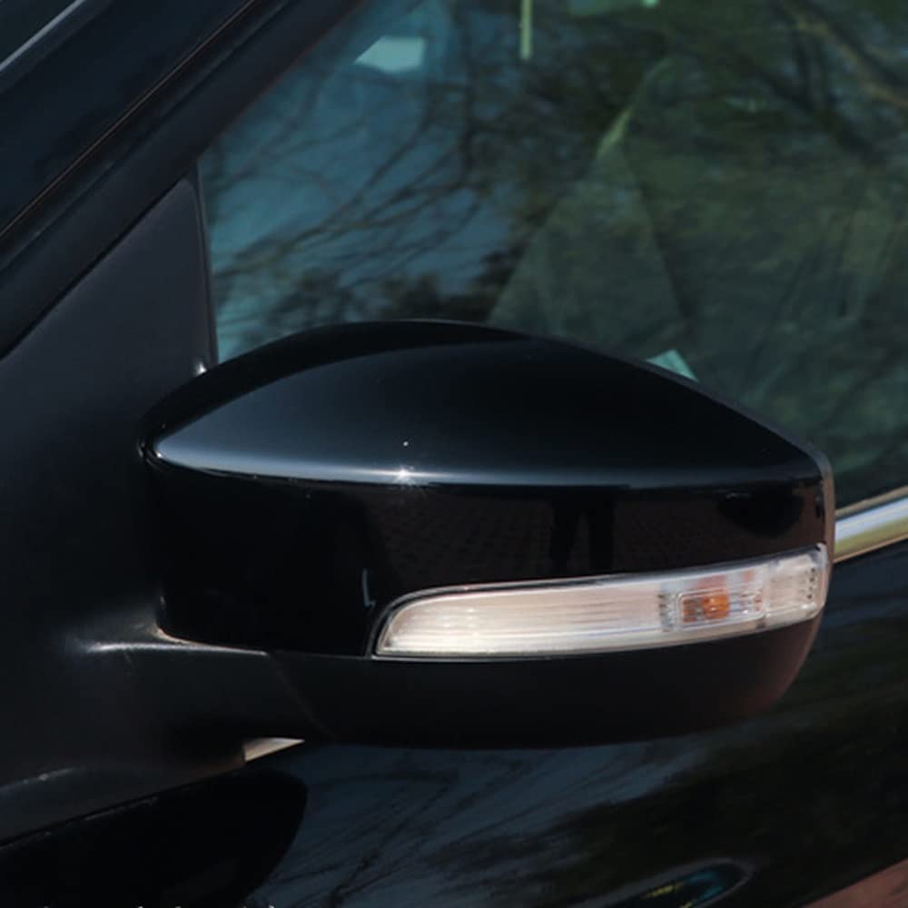 VIYOLI Car mirror housing For F&ord For Kuga For Escape C520 For EcoSport 2013-2018 For Focus 3 MK3 SE ST RS Side Wing Rearview Mirror Cover Case Caps Side mirror cover (Color : Black)