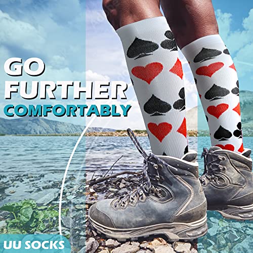 Image of Medical Compression Socks for Women and Men 3 Pairs 20-30 mmHg Knee High Christmas Compression Stockings Circulation Best for Running Athletic Nurses