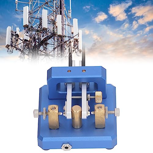 Image of CW Key, Good Workmanship Easy Tapping Automatic Morse Code Key Carbon Fiber Paddles Silver Contact for Training (Blue)
