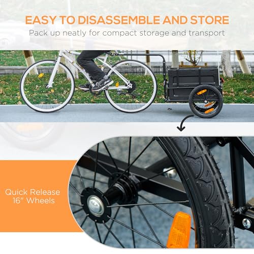 Image of Aosom Bike Cargo Trailer Removable Storage Box Bottom