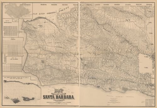 1889 Map of The County of Santa Barbara, California - Size: 18x24 - Ready to Frame - California | Sa